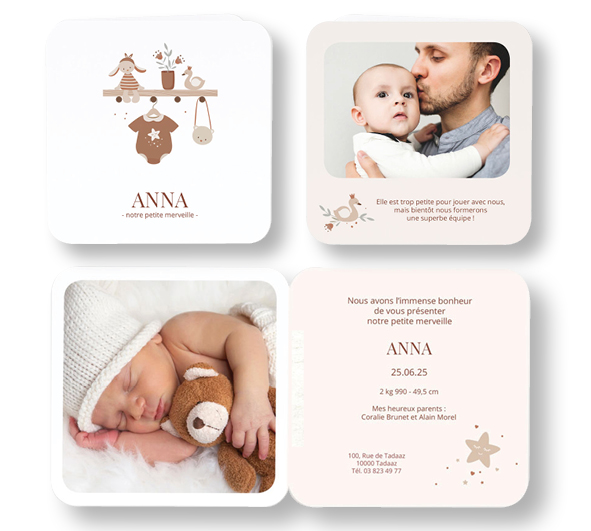 Faire-part de naissance "univers vintage" 581100