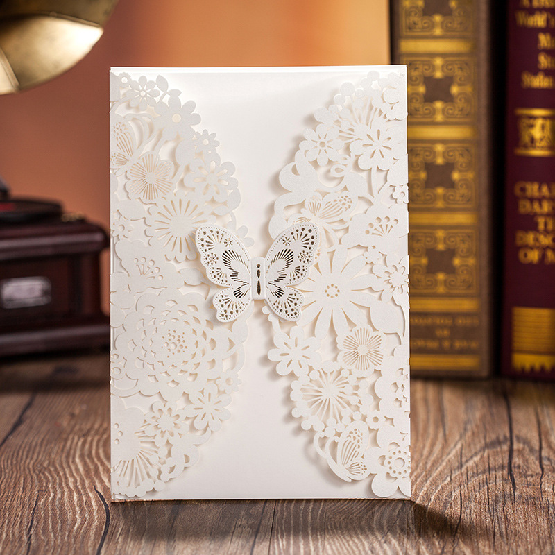 Faire-part de mariage ciselé (effet dentelle) WPL0073