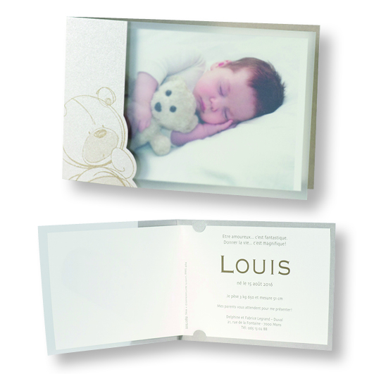 Faire-part de naissance "Ourson Câlin" 505089