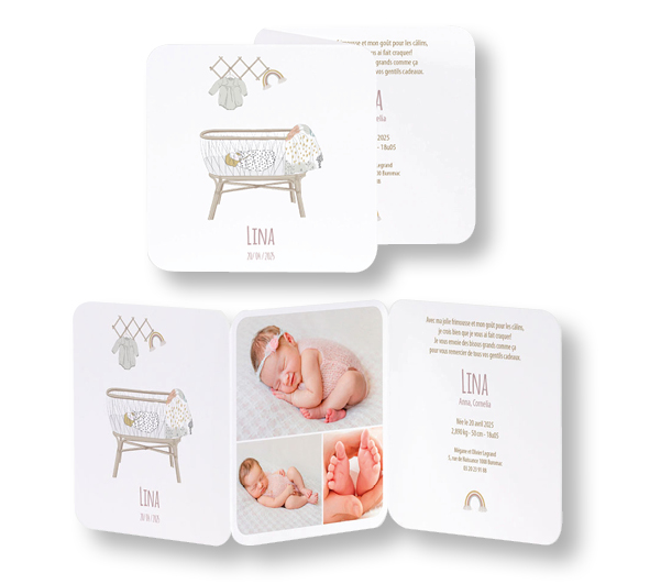 Faire-part de naissance "landau vintage" 581003