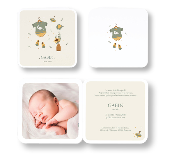 Faire-part de naissance vintage 581027