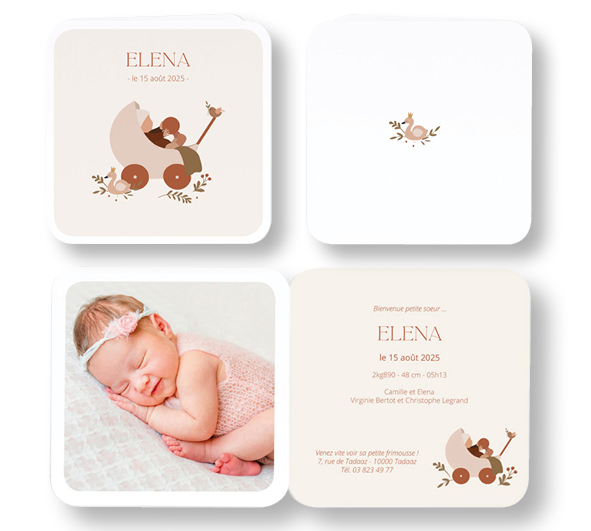 Faire-part de naissance vintage 581102