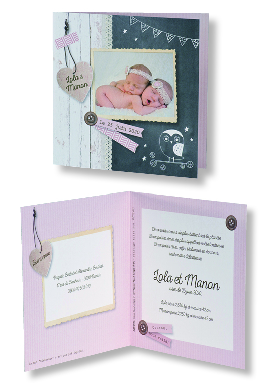 Faire-part de naissance "Charmant Vintage" 586073