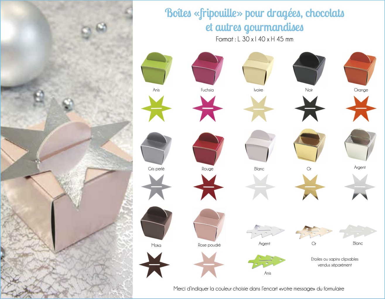 Boîte dragées chocolat