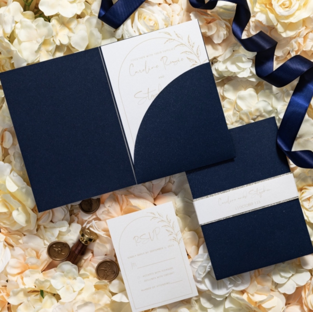 Faire-part de mariage pochette non ciselée WPL0237