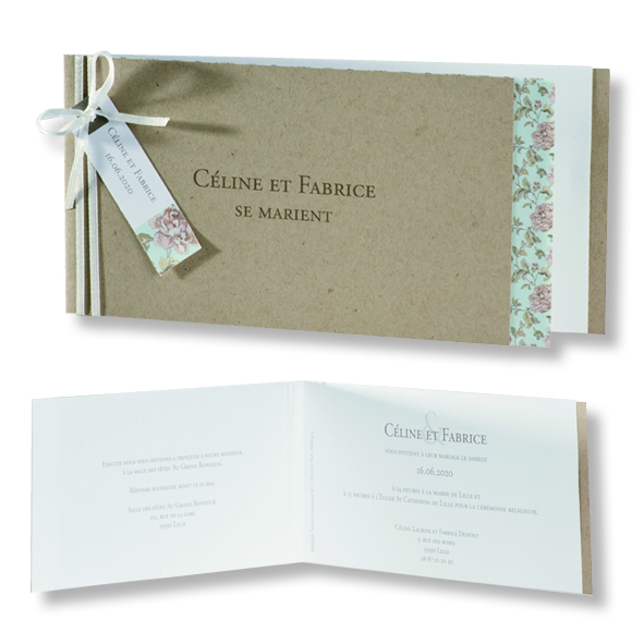 Faire-part de mariage "Champêtre" 106026