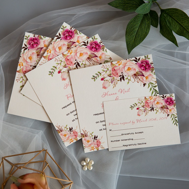 Cartes d'invitation mariage impression UV CUPT01