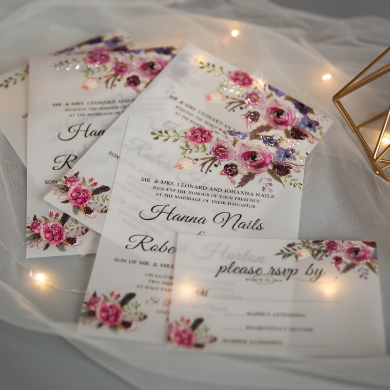 Cartes d'invitation mariage impression UV CUPT05