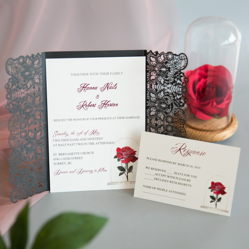 Cartes d'invitation mariage impression UV CUPT10