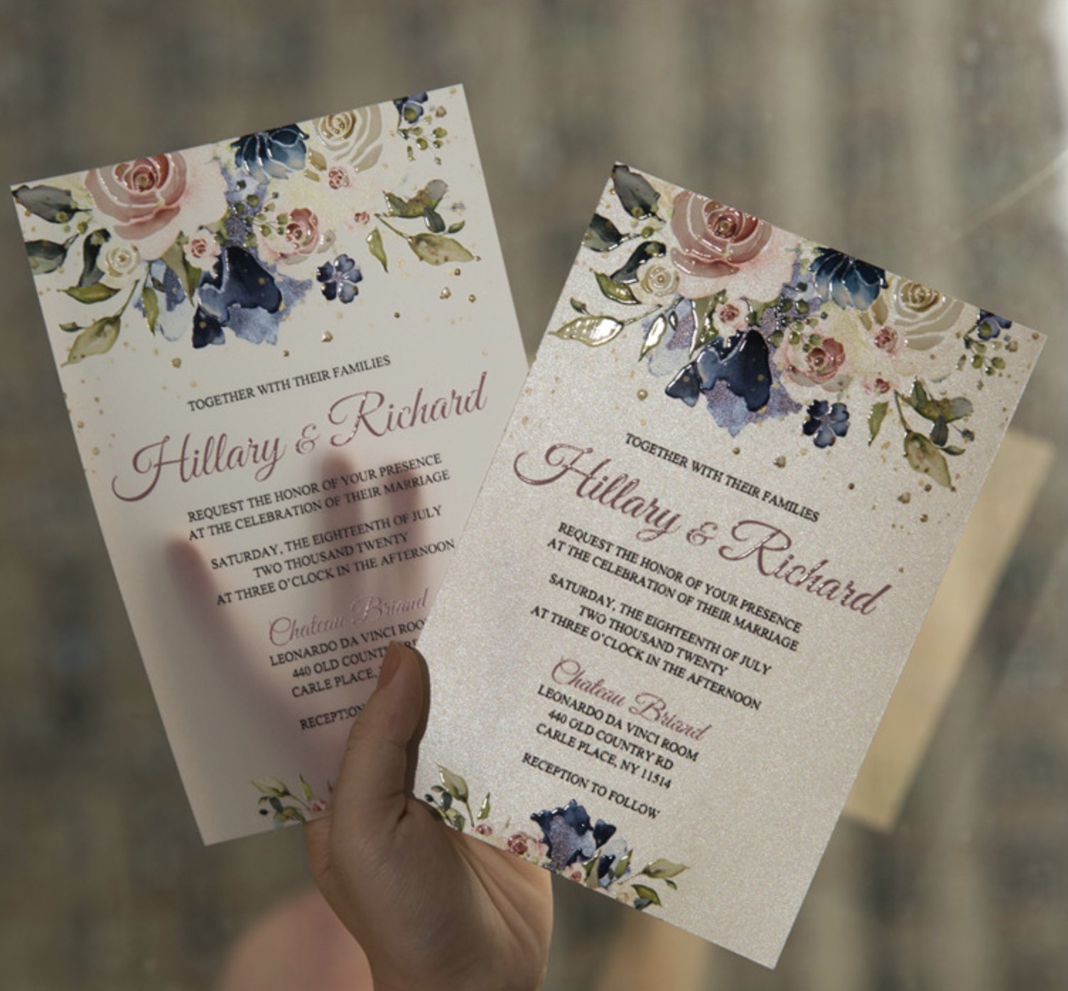 Cartes d'invitation mariage impression UV CUPT12