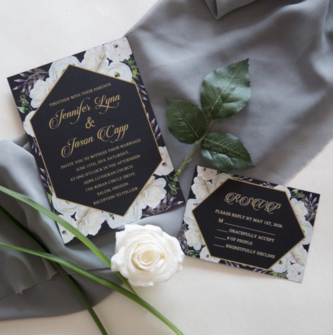 Cartes d'invitation mariage impression UV CUPT20