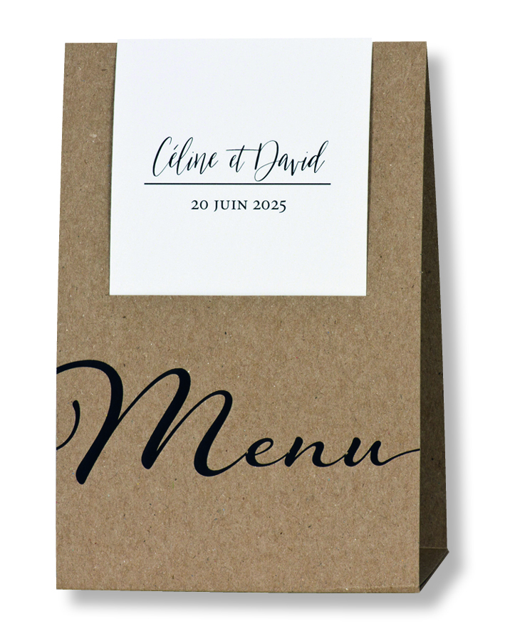 Menu de mariage chevalet recto 208906