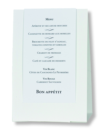 Menu de mariage chevalet verso 208910