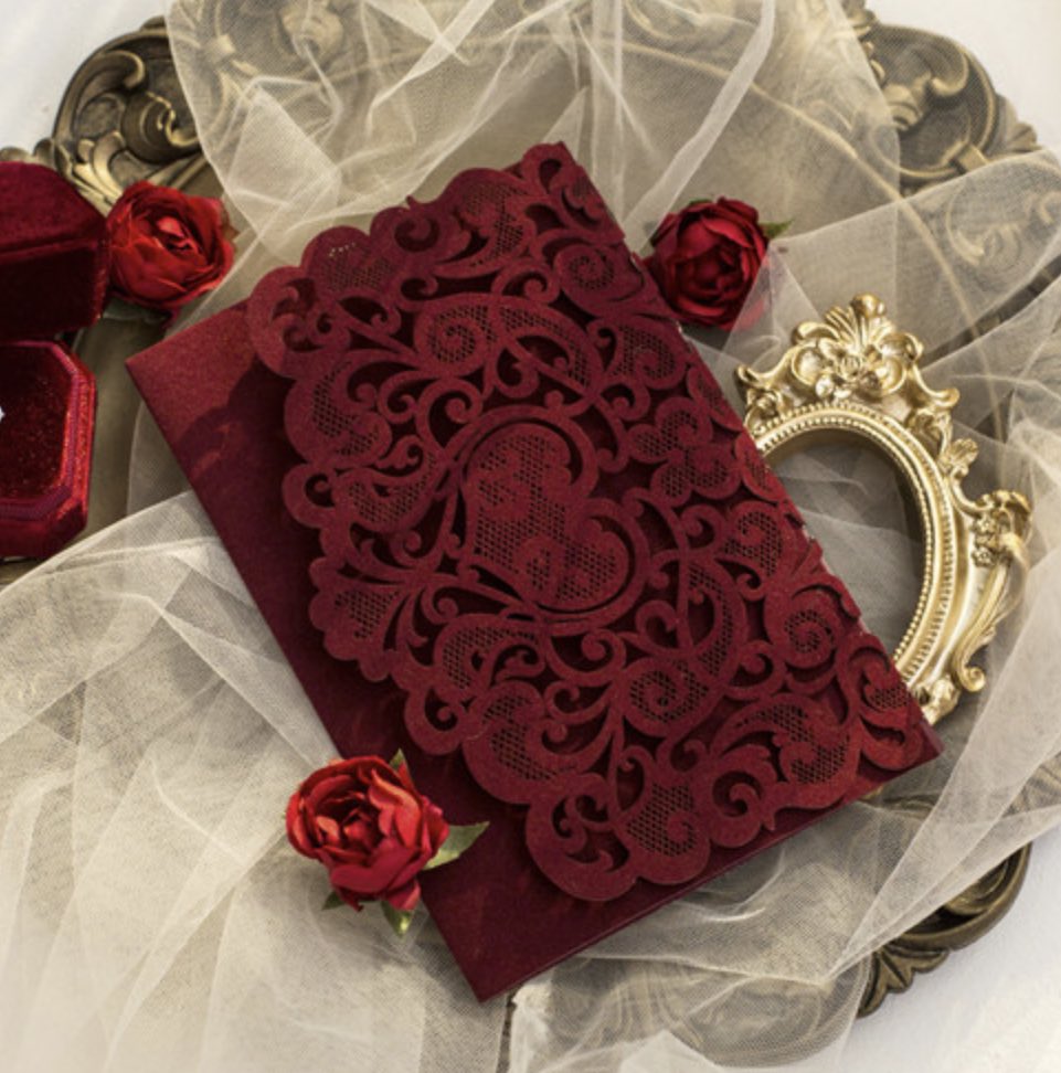 Faire-part de mariage pochette velours WPFCV2128